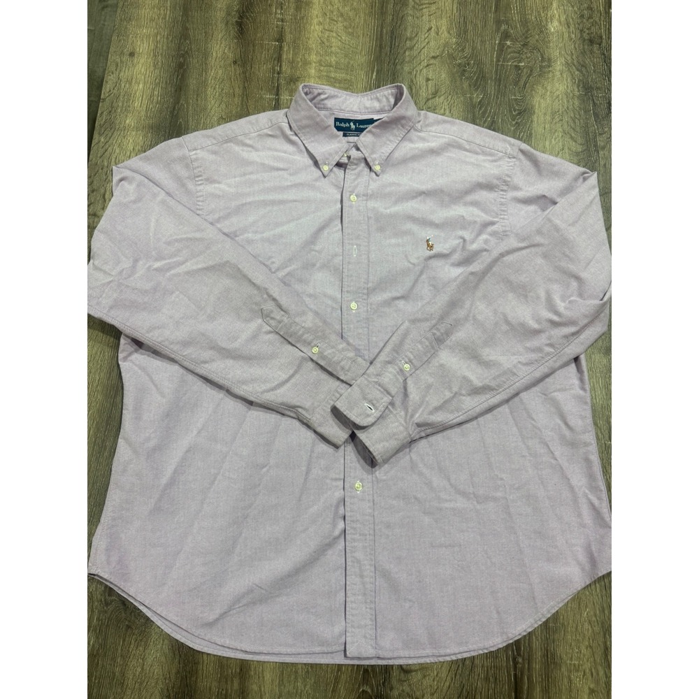 Ralph Lauren Mens‎ XXL Classic Fit Oxford Shirt Purple Long Sleeve Button Down